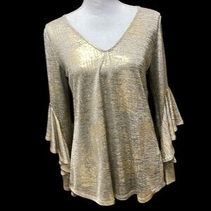 Gibson Latimer call long sleeve V-neck top oversized extra small excellent cond